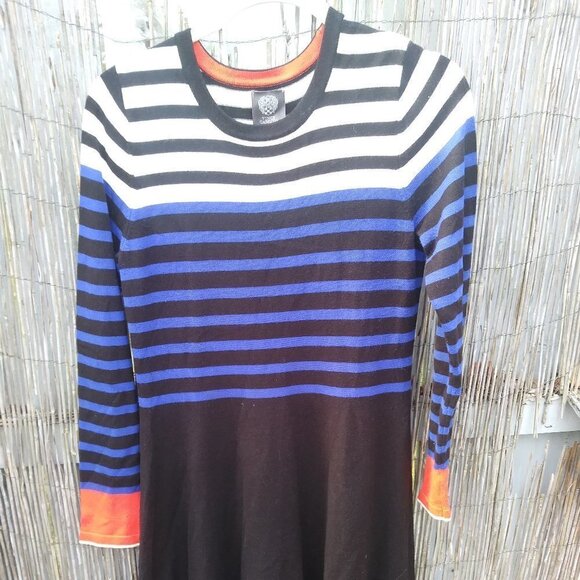 Vince Camuto Striped Fit & Flare Dress - M - Picture 2 of 15